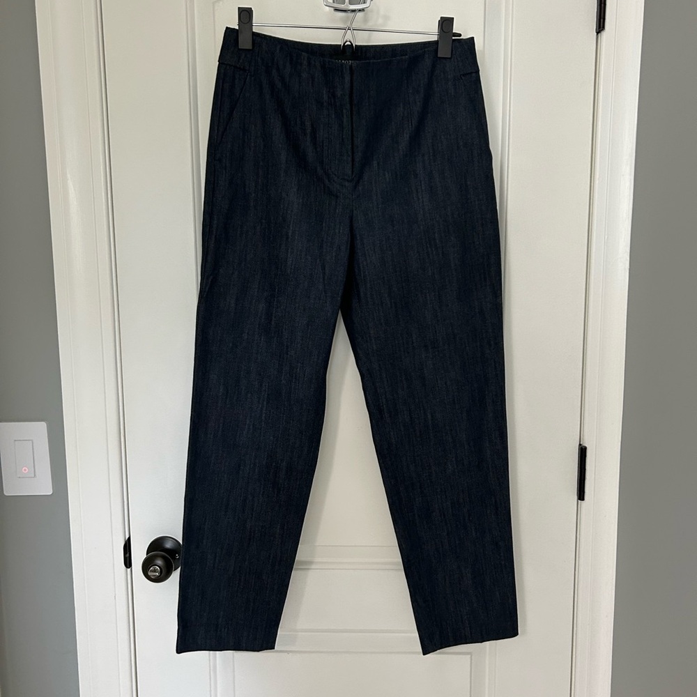 NWT Talbots Refined Denim Tapered Ankle Pant  Size 2 NEW Blue Dress Work Trouser